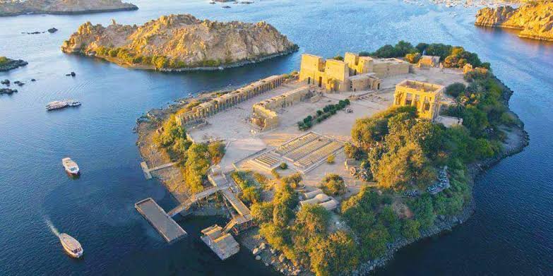Amazing Philae Island and Philae Temple in Aswan.